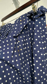 Comme Des Garcons Pleated Polka-dot Drop-clutch Pants