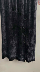 Issey Miyake Velvet Asymmetrical-button Long Easy Skirt
