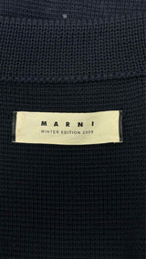 Marni Front-shearling Knit Long Cardigan
