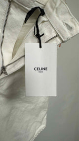 CELINE Chain-waist Denim Culotte Shorts