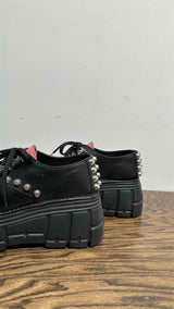 Miu Miu Bicolor Studded Platform Derby