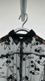Versus Safety-pin Embroidered Mesh Shirt