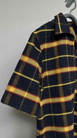 Givenchy S/S 4 g-print Check Zip-up Shirt
