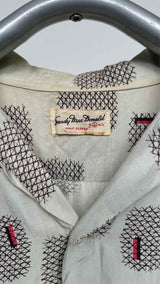 Vintage S/S Geometric-printed Silky Shirt