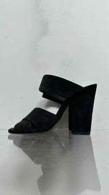 Saint Laurent Oak Suede Block-heel Sandals