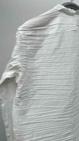 Haat Shibori-Pleat Stand Collar Shirt