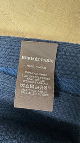 Hermes Plaid Fringe Scarf