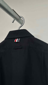 Thom Browne 4-bars Zip-up Moleskin Shirt