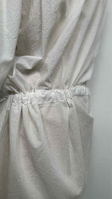 Ann Demeulemeester L/S Collarless Belted Crinkled Shirt Dress