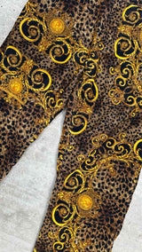 Versace Jeans Couture Leopard Baroque Velvet Flare Pants