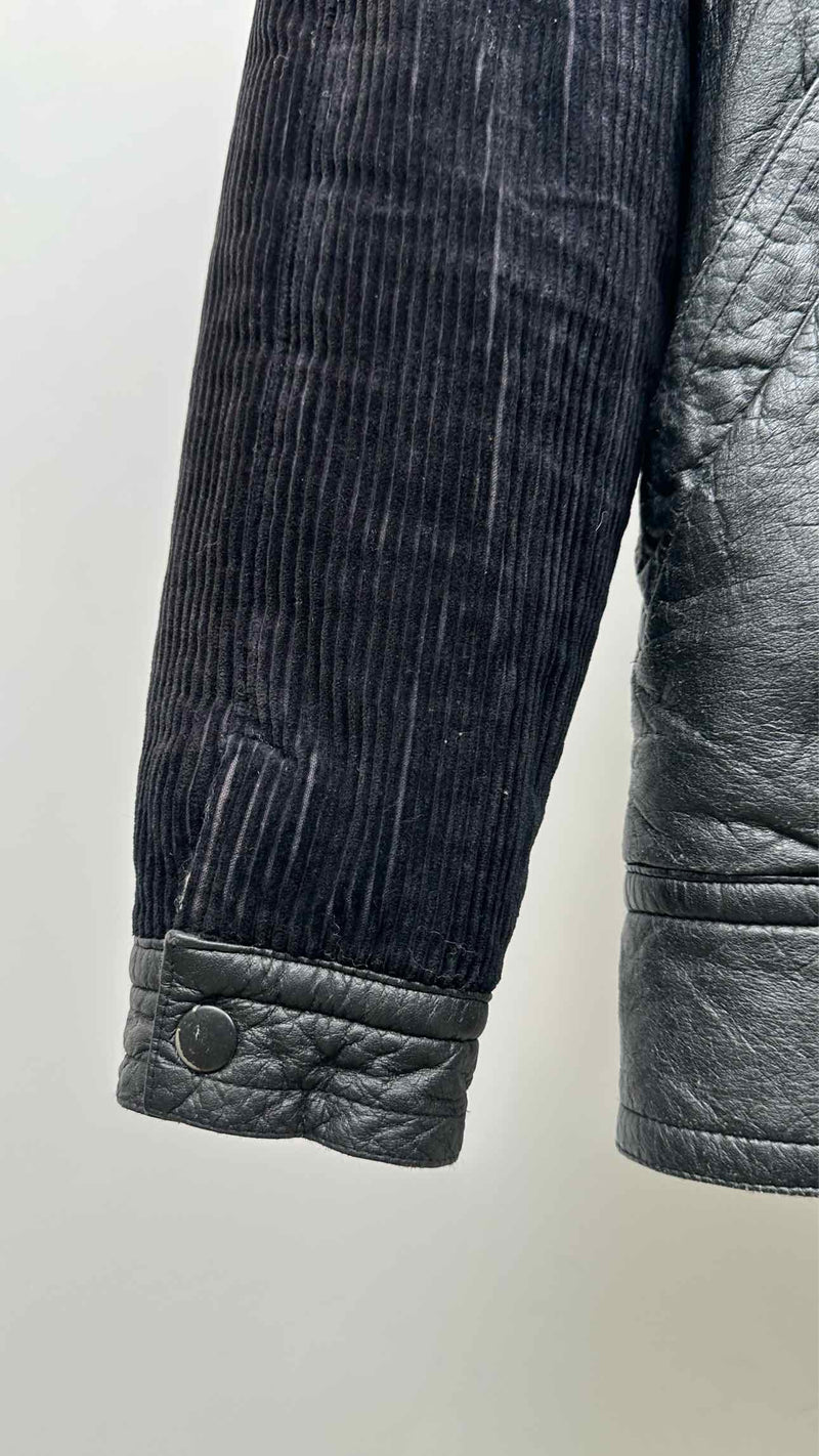 Kansai Yamamoto Faux-leather Jacquard Hybrid Reversible Jacket