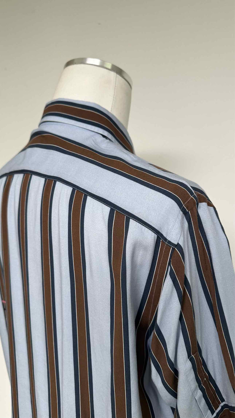 Fendi S/S Logo Stripe Satin Shirt