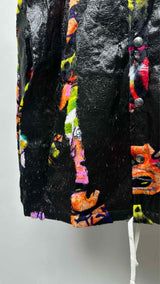 Comme Des Garcons Homme Plus Faux-leather Velvet Hybrid Printed Coach Jacket