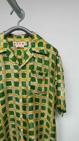 Marni S/S Check Fields Camp Silk Shirt