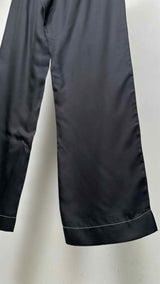 PRADA Drawstring-waist Stitched Silk Pants