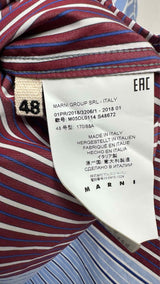 Marni S/S Asymmetrical Striped Panel Shirt