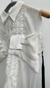 Undercover N/S Raw-Edge Ruffle Buttoned Top