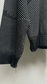 Balenciaga "Homme" Striped Quarter-zip High-neck Sweater