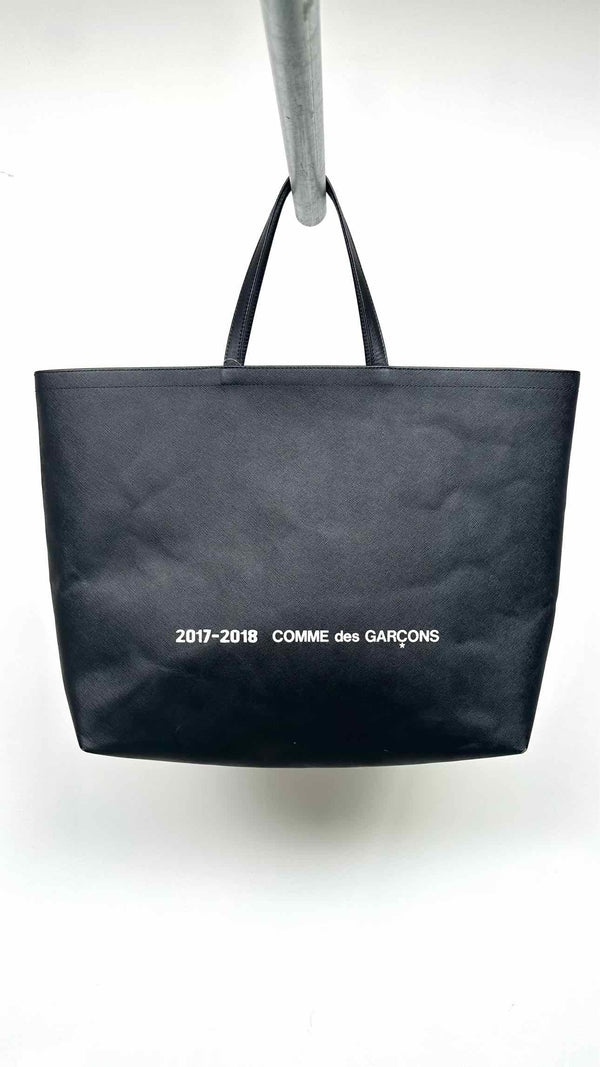 Comme Des GarÃ§ons Leather Logo Tote Bag