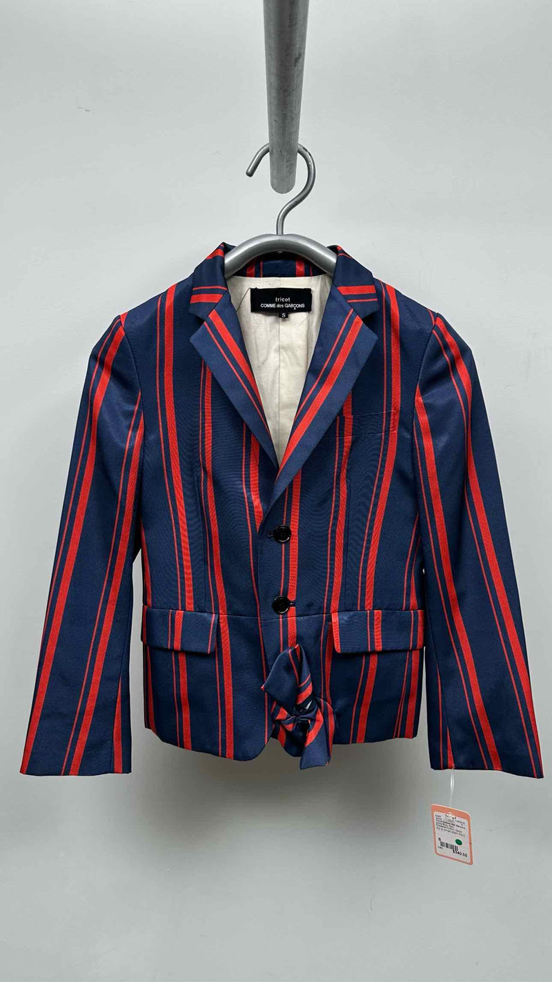 Tricot Comme Des Garcons Stripe Satin Bottom-bow Jacket