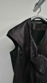 Yohji Yamamoto Draped Asymmetrical Leather Vest