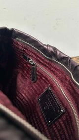 PRADA Vitello Leather Mordore Clutches Bag