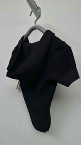 Alaia S/S Open-Neck Hooded Knit Top