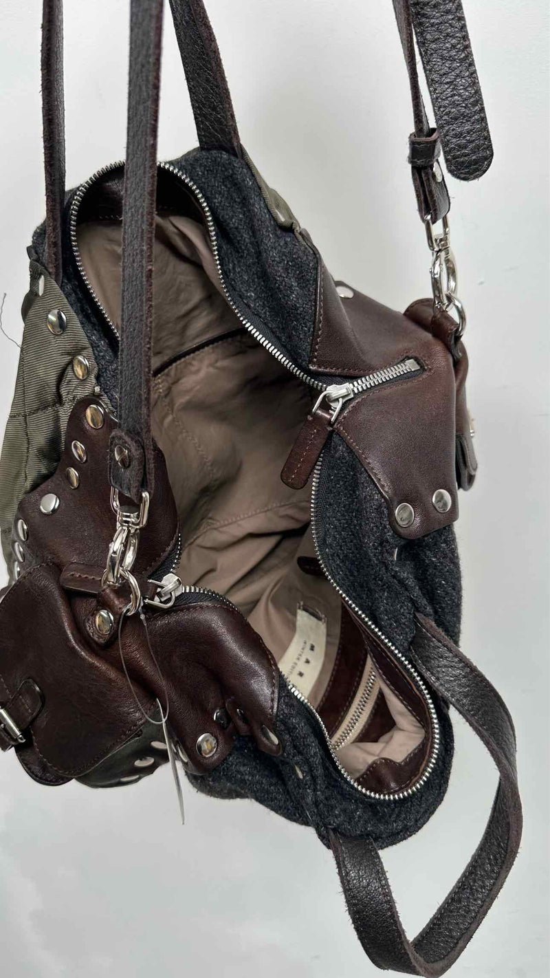 Marni Studded Multi-fabric Shoulder Bag