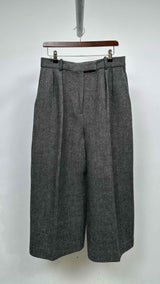 Khaite Teyana Pleated Herringbone Pants