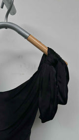 PRADA N/S Shoulder-bow Draped Satin top