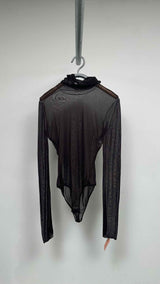 Bottega Veneta L/S High-neck Mesh Bodysuits