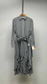 JW Anderson Flare Belted Striped Shirt Dress