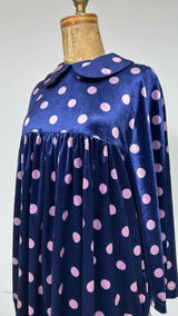 Comme Des Garcons Girl L/S Velvet Polka-dot Dress