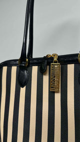 Moschino Stripe Leather Hand-Bag
