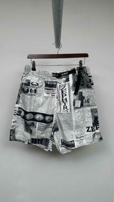 Kapital Combed Burberry Pueblo Newspaper-printed Easy Shorts