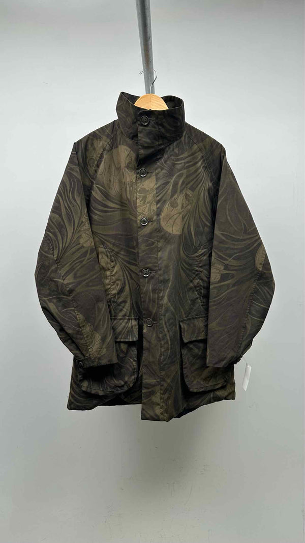 Yohji Yamamoto Pour Homme Leaf-graphic Peach-skin Coat