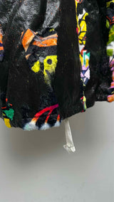 Comme Des Garcons Homme Plus Faux-leather Velvet Hybrid Printed Coach Jacket