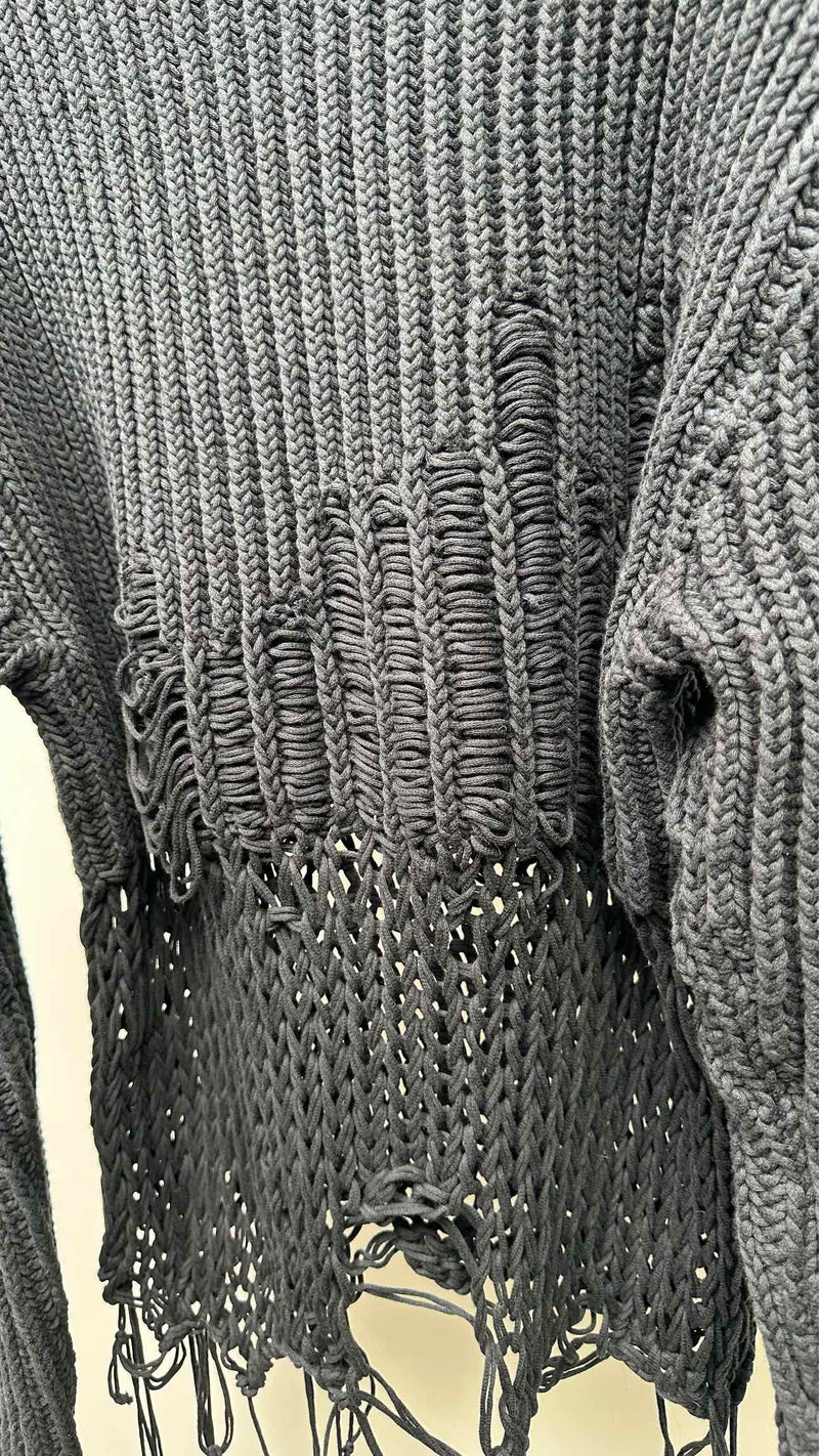 Ann Demeulemeester Destroy Hybrid Hand-knitted Sweater