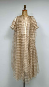 Chika Kisada Check Mesh Covered Wide Dress