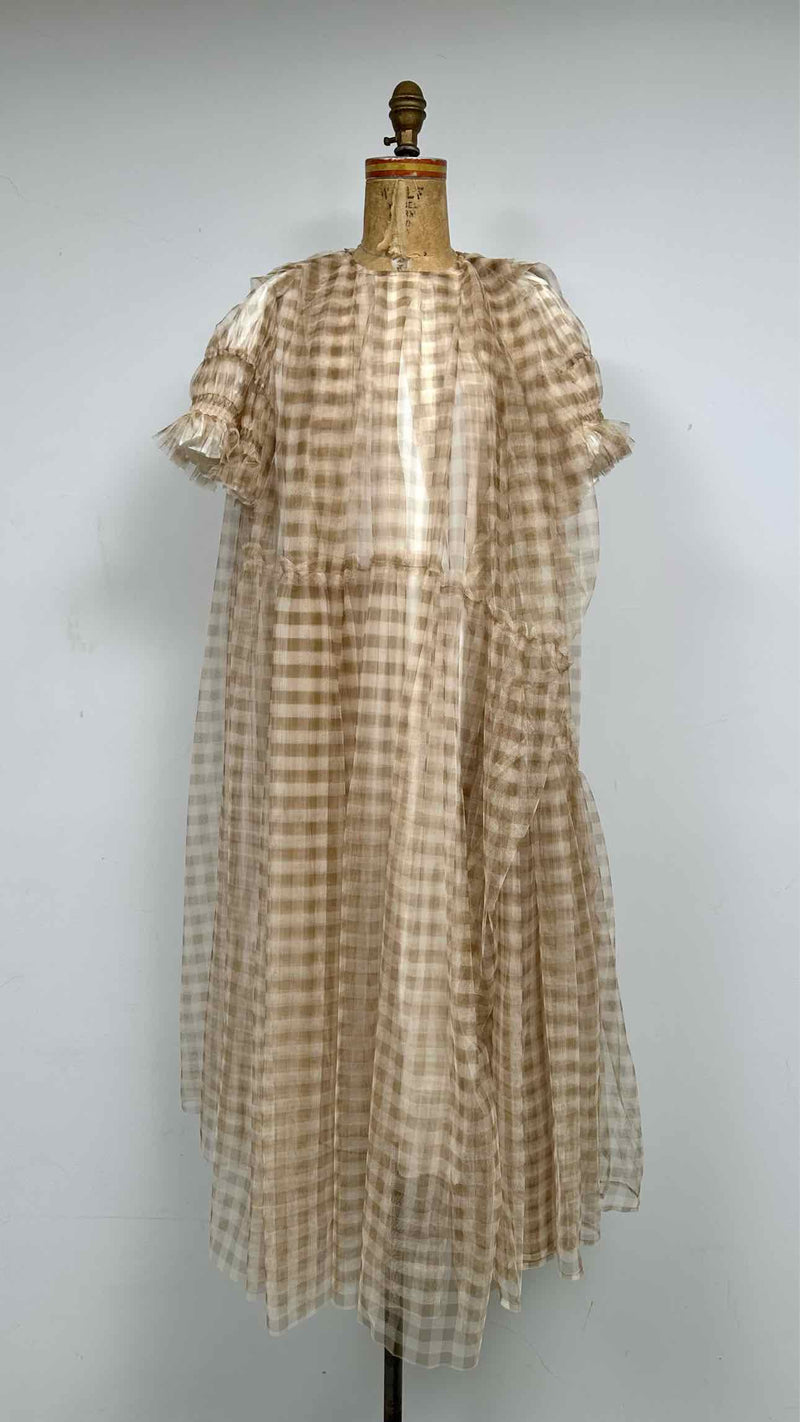 Chika Kisada Check Mesh Covered Wide Dress