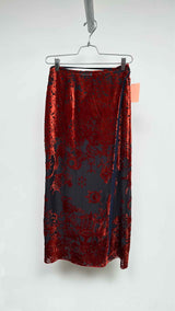 Marine Serre Geotic Devore Velvet Midi Wrap Skirt