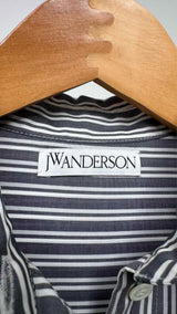 JW Anderson Flare Belted Striped Shirt Dress