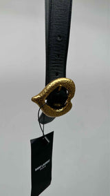 Saint Laurent Heart-buckle Leather Belt