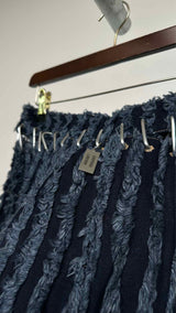 Chopova Lowena Fringe-stripe Denim Skirt