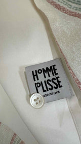 Homme Plisse Stripe Polo Shirt
