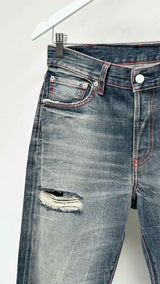 Acne Studios Re-Edition Worn Distressed Bootcut Jeans