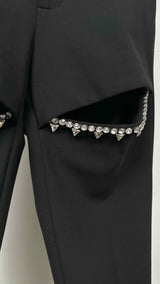 Area Crystal Cut-out Pants