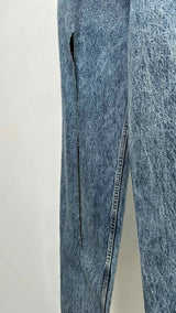 Margiela Asymmetrical Cut-out Tapered Belted Jeans
