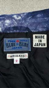 Blue Blue Japan Kagozome Quilteed Wrap Puffer Jacket
