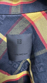 Givenchy S/S 4 g-print Check Zip-up Shirt